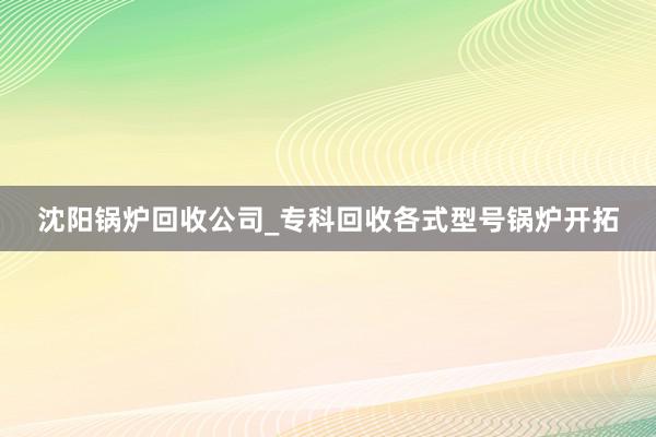 沈阳锅炉回收公司_专科回收各式型号锅炉开拓